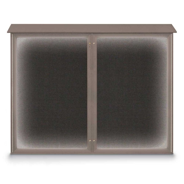 United Visual Products Double Door Enclosed Indoor Letterboard UV1127-SATIN-GREEN - main